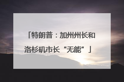 特朗普：加州州长和洛杉矶市长“无能”